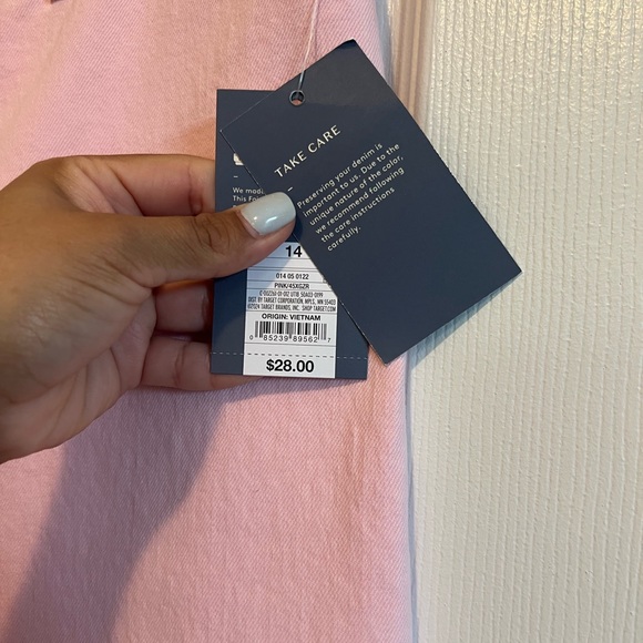 Universal Thread Pink Sailor Wide Leg Ankle Jeans High-Rise - Picture 7 of 9